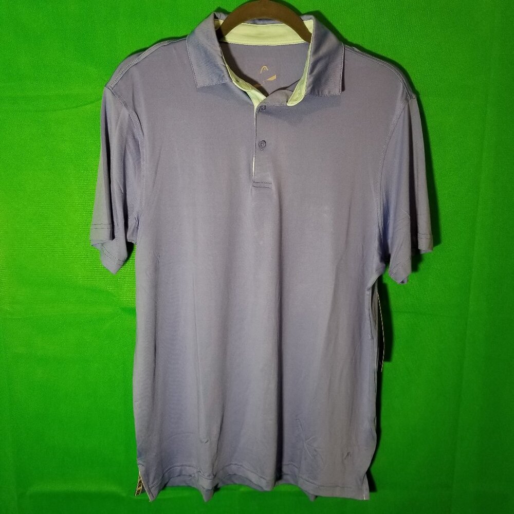 HEAD‎ Polo Shirt Men Small Powder Blue Performance UV Protection Golf NWT
